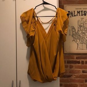 Mustard off the shoulder shirt